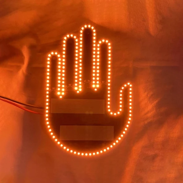 Gesture Uzaktan Kumandalı El Orta Parmak Led Araba Içi Led 3 Farklı Mod - 5
