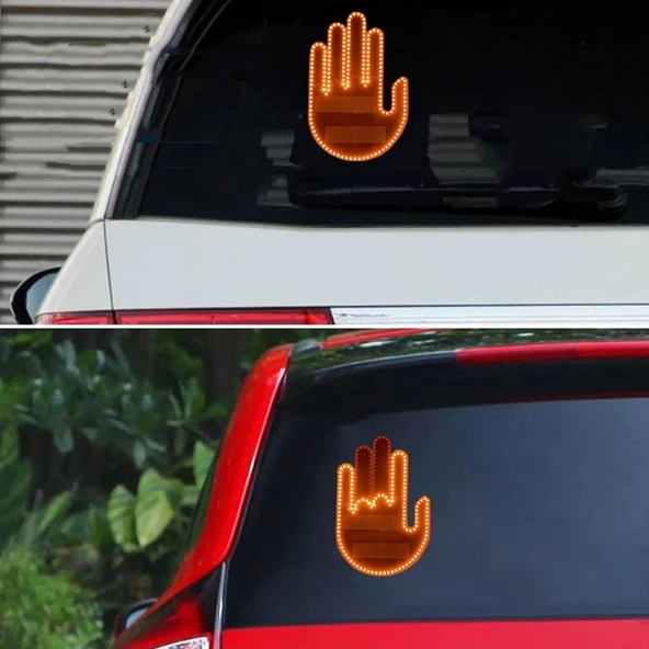 Gesture Uzaktan Kumandalı El Orta Parmak Led Araba Içi Led 3 Farklı Mod - 4
