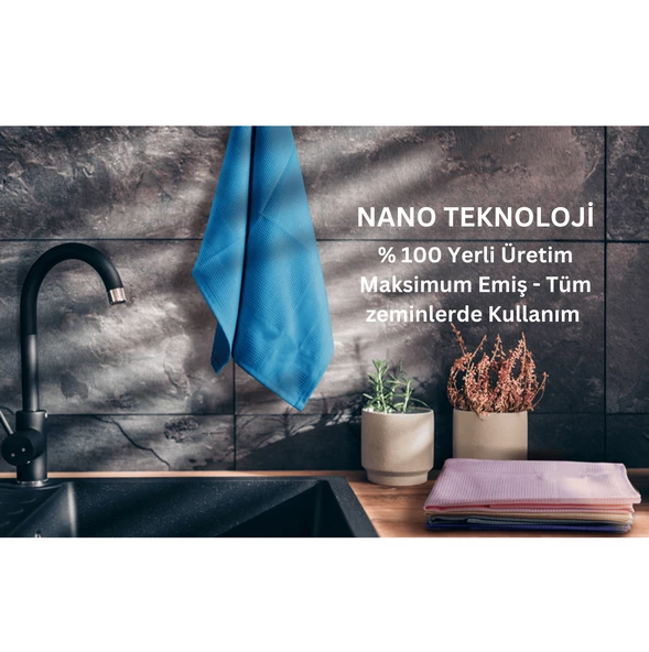 3'lü Mikrofiber Sihirli Ingiliz Temizlik Bezi,Cam, Araba, Mutfak, Fiber Temizleme Bezi 40x60 Cm - 5