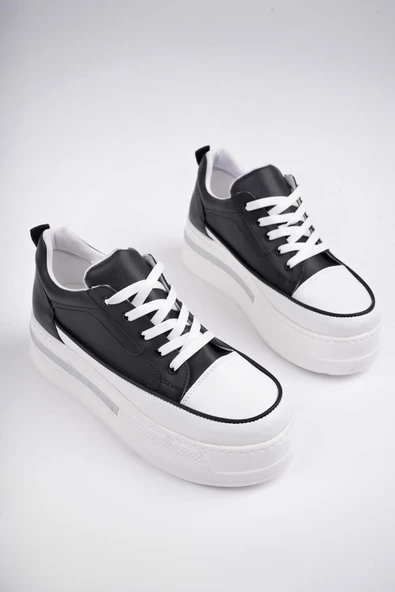 Muggo TOMOVA Garantili Günlük Kalın Taban Bağcıklı Taşlı Kadın Sneaker Spor Ayakkabı - 10