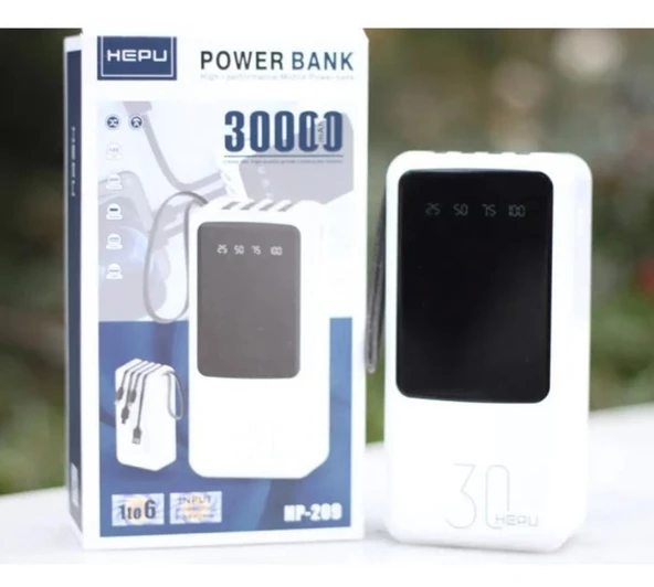 Hepu HP-209 30000 Mah. Dahili Kablolu Dijital Göstergeli Powerbank - 3