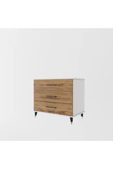 yılwood Şifonyer Üç Çekmeceli (PARLAKBEYAZ + UD) - 4