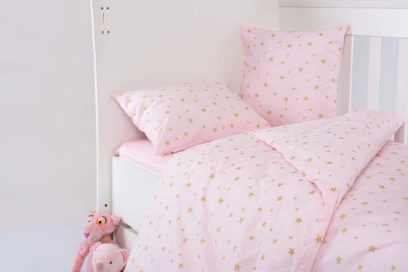 %100 Pamuk, 7 Parça Bebek Nevresim Takımı (Nevresim, Çarşaf, Yorgan, 2 Yastık ve Kılıfları), 100x150 cm - 4