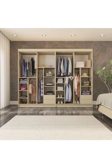 yılwood Sürgülü Gardırop Dört Kapaklı 400/210cm (KOTON VİZON) Rengi - 2