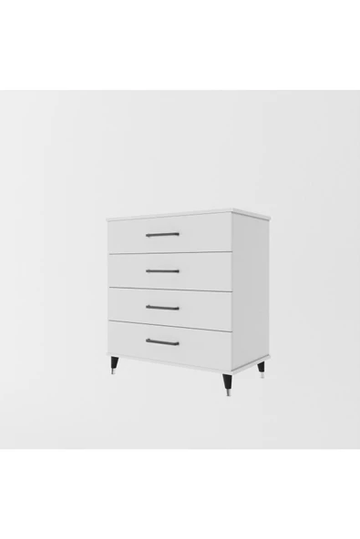 yılwood Şifonyer Dört Çekmeceli (PARLAK BEYAZ) - 4