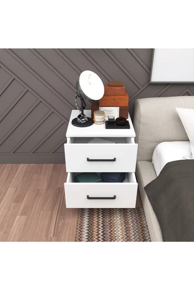 yılwood Komodin Iki Çekmeceli (PARLAK BEYAZ) - 3