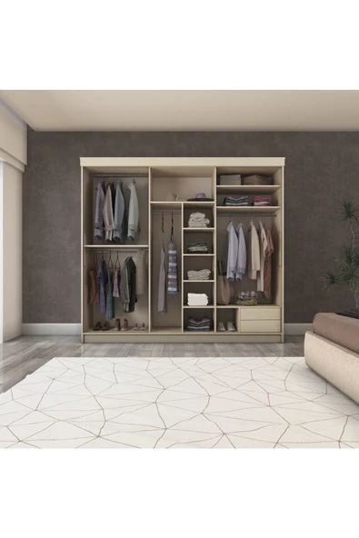yılwood Sürgülü Gardırop 240/210cm (KOTON VİZON) - 2