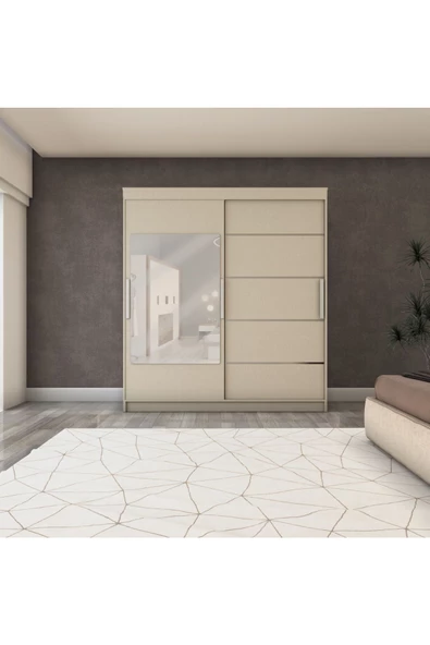 yılwood Sürgülü Gardırop 160/210cm (KOTON VİZON) - 3