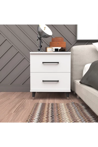 yılwood Komodin Iki Çekmeceli (PARLAK BEYAZ) - 2
