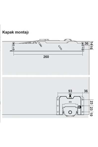 yılwood sürgülü kapak frenli mekanizme sistemi 180 cm göre - 3