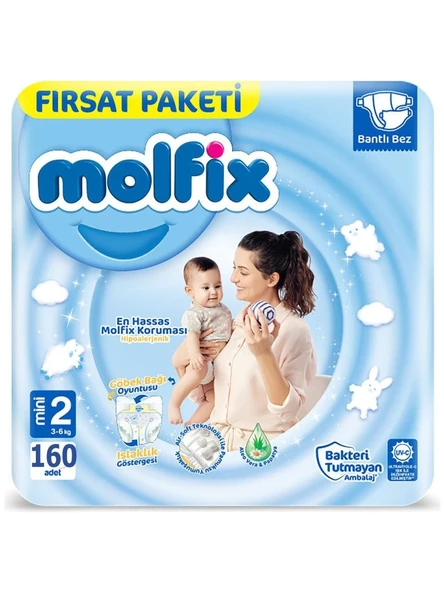 Molfix 2 Beden Mini 160'lı Bebek Bezi