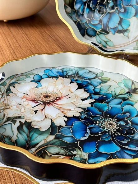 Afra 2'li Oval Ahşap Tepsi - 2