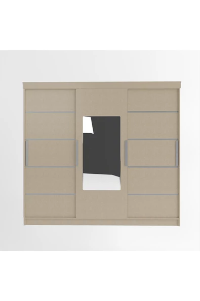 yılwood Sürgülü Gardırop 240/210cm (KOTON VİZON) - 4