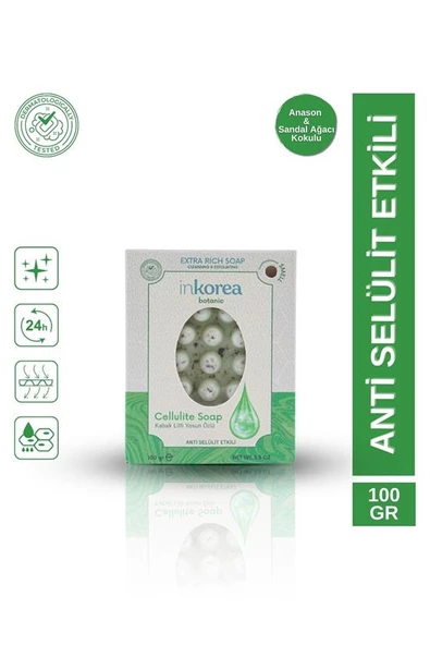 İnkorea Anti Selülit Etkili Yosun Özlü Doğal Kabak Lifli Sabun 100 Gram - 2