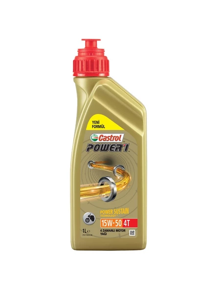 Castrol Power 1 4T 15W-50 Yarı Sentetik Motor Yağı 1 Litre (Üretim Yılı:2022)