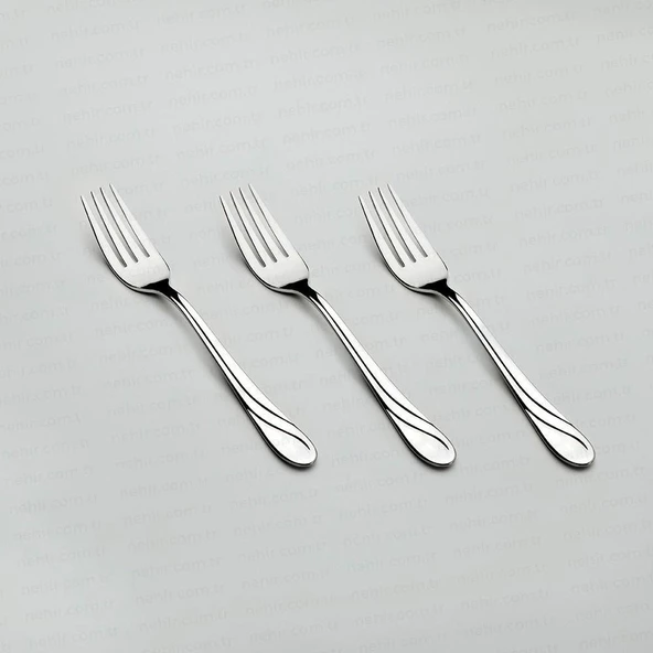 Nehir safir yemek çatal - 12 li paslanmaz çelik yemek çatalı ürün görseli 1