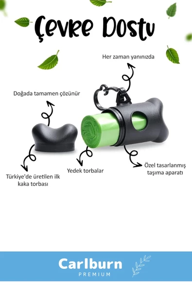 Çevre Dostu Evcil Hayvan Dışkı Toplama Pati Desenli Köpek Kaka Poşeti Torbası 4 Paket 60 Adet Rulo - 2