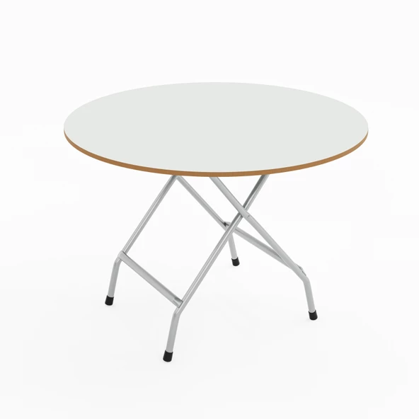 Eportatif Katlanır Masa Yuvarlak Kırma Mutfak Masası 70 Beyaz 1460 - 3