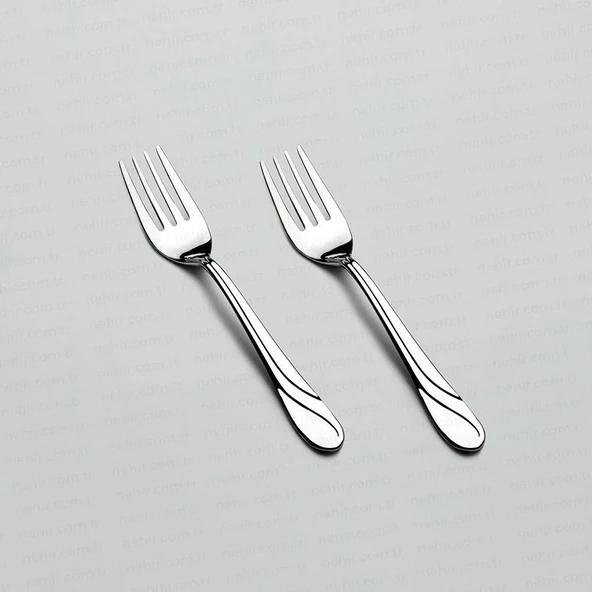 Nehir safir tatlı çatal - 12 li paslanmaz çelik tatlı çatalı 18/10 ürün görseli 1