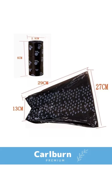 Çevre Dostu Evcil Hayvan Dışkı Toplama Pati Desenli Köpek Kaka Poşeti Torbası 4 Paket 60 Adet Rulo - 3