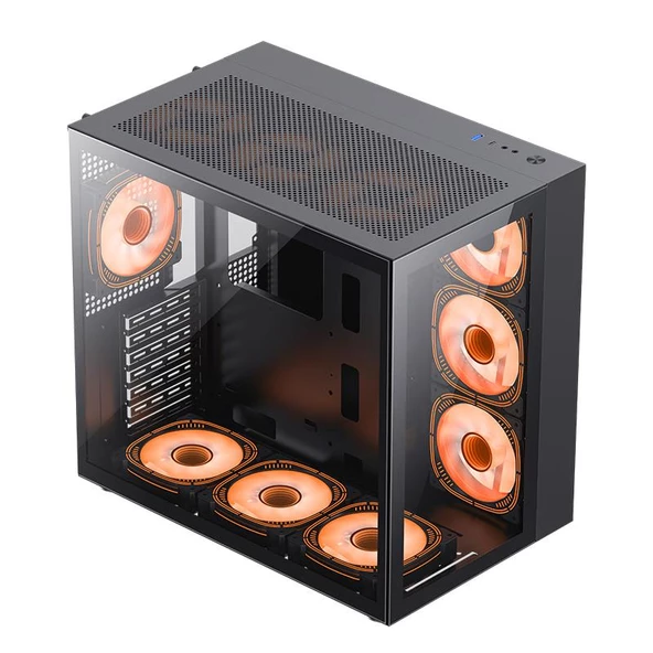 SNT WARZONE II Midi Tower 7x120 Mm. Argb Uzaktan Kumanda Atx Siyah Gaming Kasa - 12