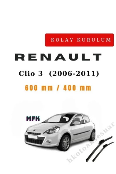 Mfk Renault Clio 3  (2006-2011) Araca Özel Sİlecek Ön İki