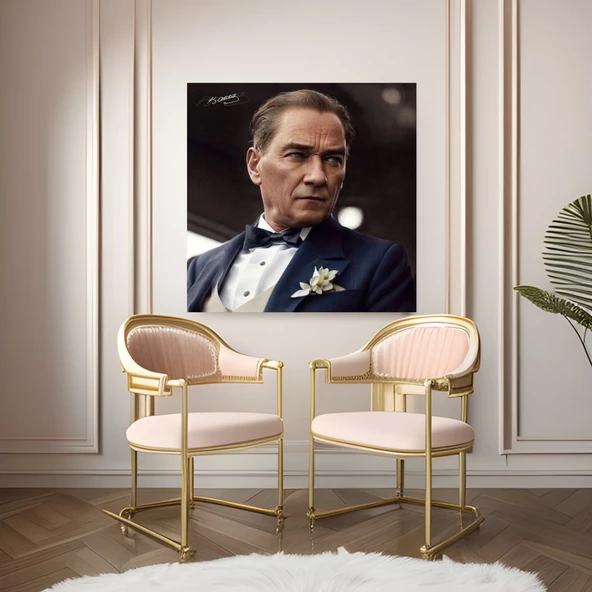 Papyonlu Mustafa Kemal Atatürk Duvar Stickerı 70x70 CM - 2