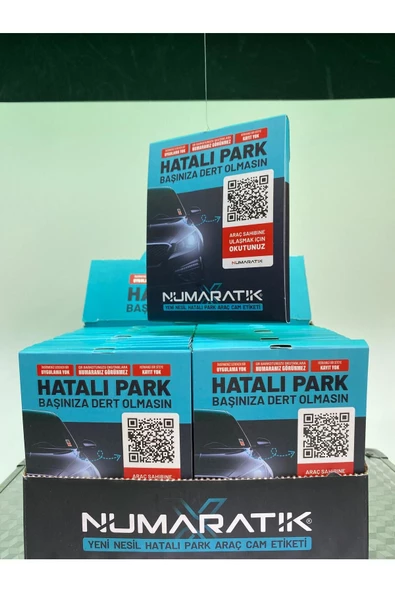 Numaratik Yeni Nesil Hatalı Park Cam Etiketi ( Numarnız Görünmez )