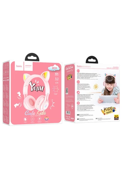Hoco W39 Çocuklar için Kedi Kulağı Kablosuz Kulaklık - Premium Product - 4