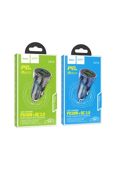 Hoco Araç Şarj Adaptörü “Z47A Transparent Discovery Edition” PD30W+QC3.0 - Premium Product - 2