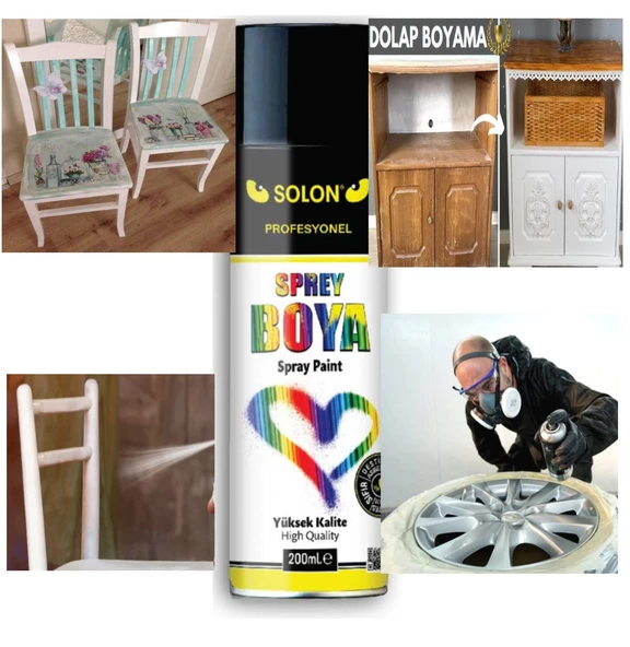 Taraftar Seti Sprey Boya, Sarı-Kırmızı 400 ml - Resim 4