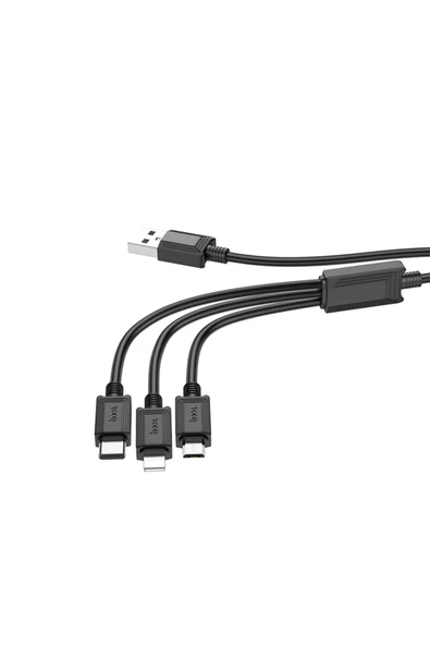 Hoco X74 3 in 1 Hızlı Şarj Kablosu - USB to Lightning / Micro-USB / Type-C - Premium Product - 2