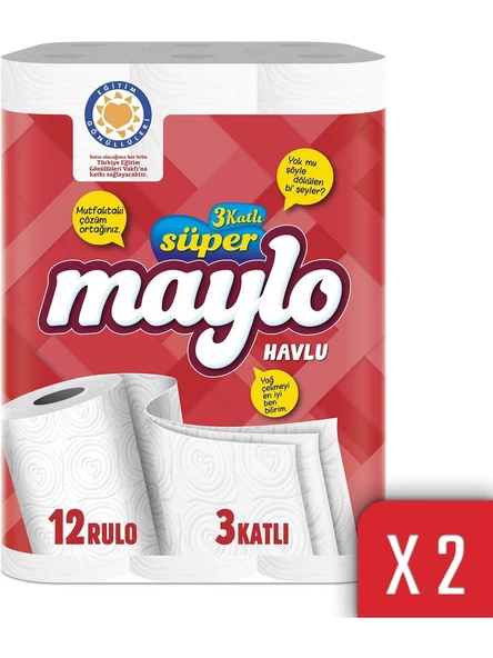 Maylo 3 Katlı 24'lü Kağıt Havlu