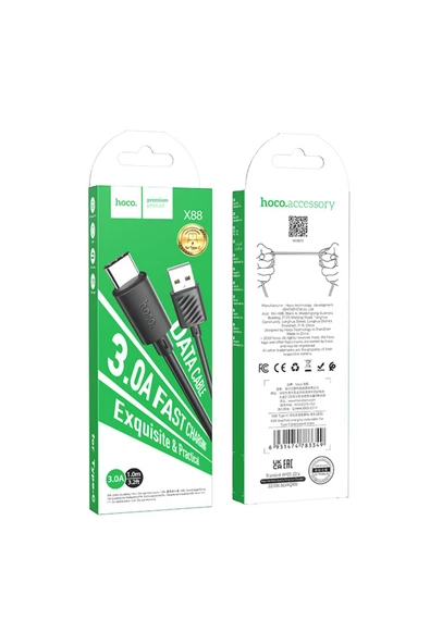 Hoco X88 Gratified Hızlı Şarj Kablosu - Usb To Type-c - Premium Product - 2