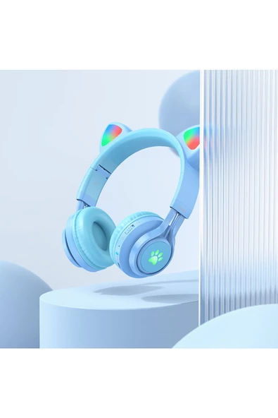 Hoco W39 Çocuklar için Kedi Kulağı Kablosuz Kulaklık Premium Product - 4