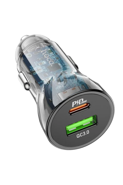 Hoco Araç Şarj Adaptörü “Z47A Transparent Discovery Edition” PD30W+QC3.0 - Premium Product - 5