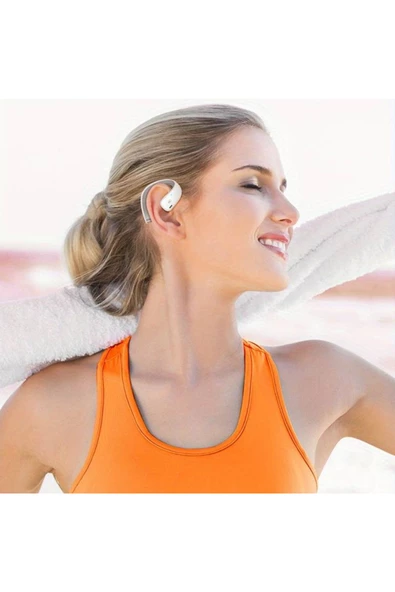 Hoco EQ4 TWS Fully Open Kablosuz Bluetooth 5.3 Açık Kulaklık BEYAZ - 5