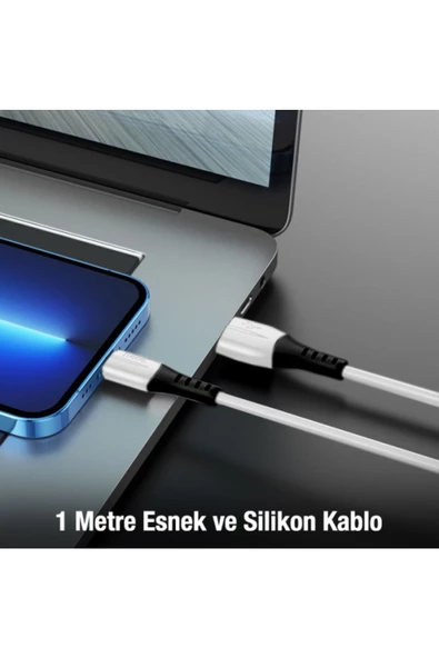 HOCO X82 iPhone Lightning to USB 2.4A Silikon Data ve Şarj Kablosu - 5