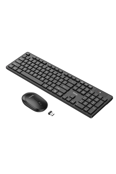 Hoco GM17 Business Kablosuz Klavye ve Mouse Seti - Türkçe Q - Siyah - Premium Product - 2