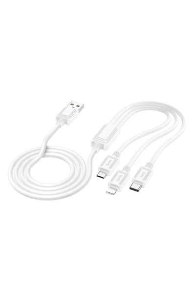 Hoco X74 3 in 1 Hızlı Şarj Kablosu - USB to Lightning Micro-USB Type-C - Premium Product - 2