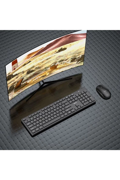 Hoco GM17 Business Kablosuz Klavye ve Mouse Seti - Türkçe Q - Siyah - Premium Product - 6