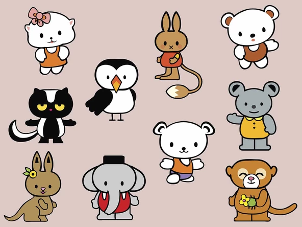 Minik Dostlar Çocuk Odası Duvar Kağıdı Baskı - Resim 6