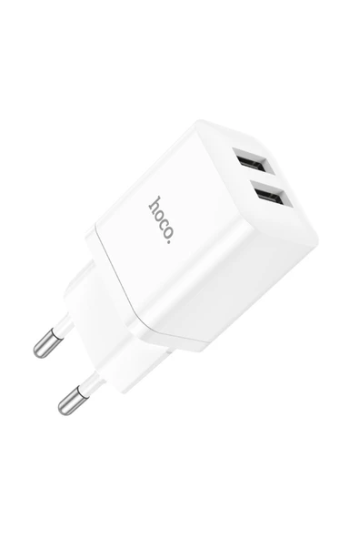 Hoco N25 Maker Hızlı Şarj Adaptörü Çift Girişli Beyaz - Premium Product - 2