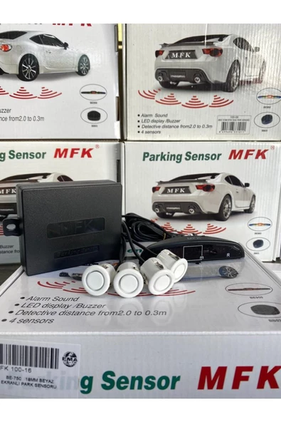 Mfk Universal Park Sensörü Dijital Görüntülü Ve Sesli Beyaz 18 Mm - 3