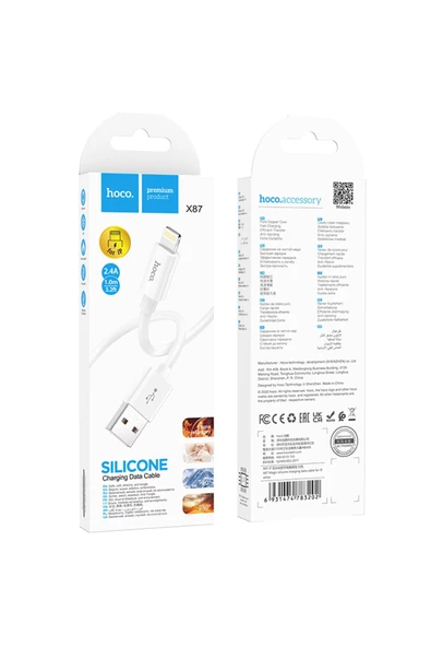 Hoco X87 Magic Silikon Hızlı Şarj Kablosu - Usb To Lightning Apple Iphone - Premium Product - 3