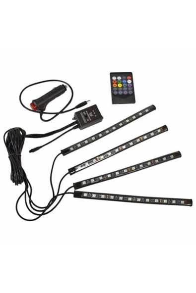 Carub Hk Lamba 12 Ledli Araç Içi 4 Lü Sese Duyarlı Kum.12v Çakmak Fisli