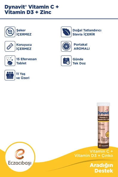 Dynavit Vitamin C & D & Çinko & Herbal İzlanda Yosunu Avantajlı Paket - 3