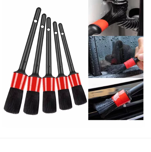 Araç içi Konsol, Havalandırma, Jant, Klima, Ön Izgara, Klavye Vb. Detaylı Temizlik 5 Li Fırça Seti