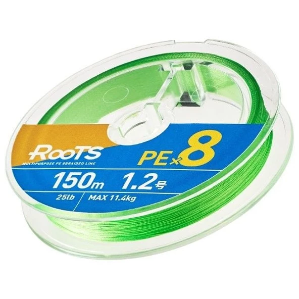 Gosen X8 Roots 1.0 PE 150m 8 Örgü Spin İp Misina 9.1kg Çeker A.Yeşil - 4