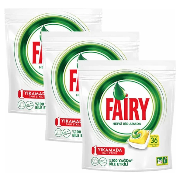 Fairy Bulaşık Deterjanı 3 x 36 Tablet
